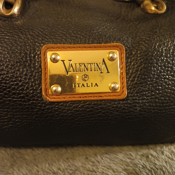 Valentina Black and Brown Leather Handbag - Picture 2 of 14